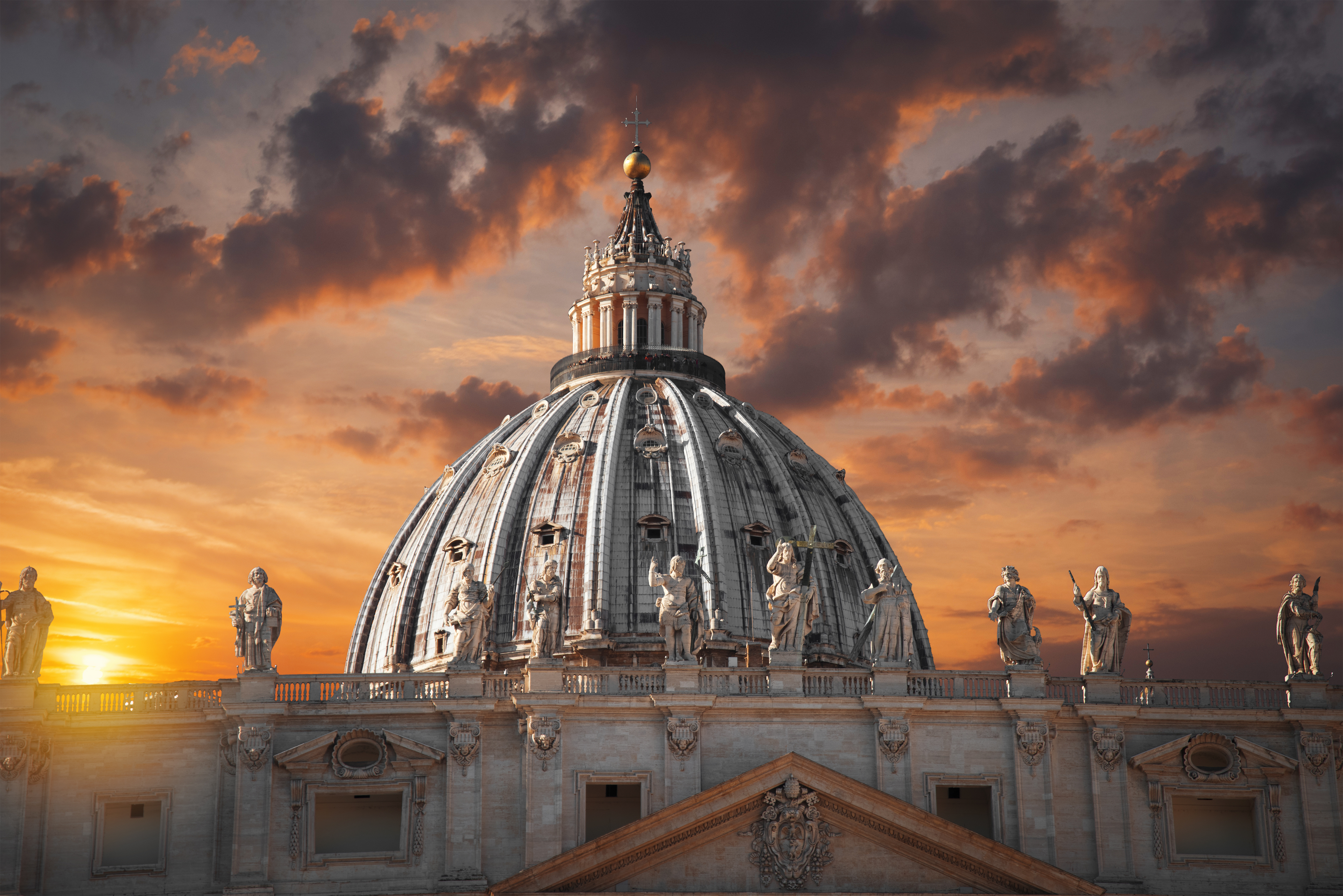 An image showing the St. Peter's Basilica in the Vatican.